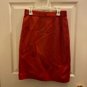 Red Leather Pencil Skirt